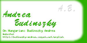 andrea budinszky business card